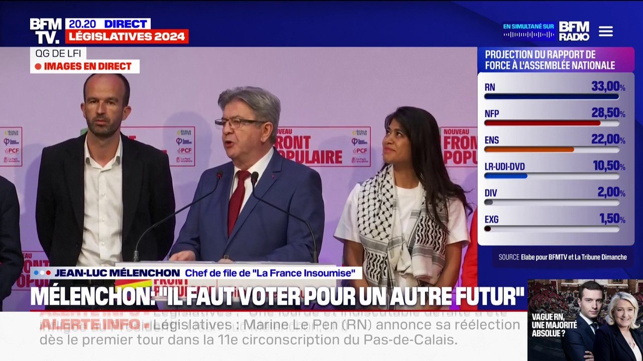 "Nous retirerons notre candidature": Jean-Luc Mélenchon annonce que les candidats NFP arrivés en 3e position se désisteront dans les circonscriptions où le RN est en tête