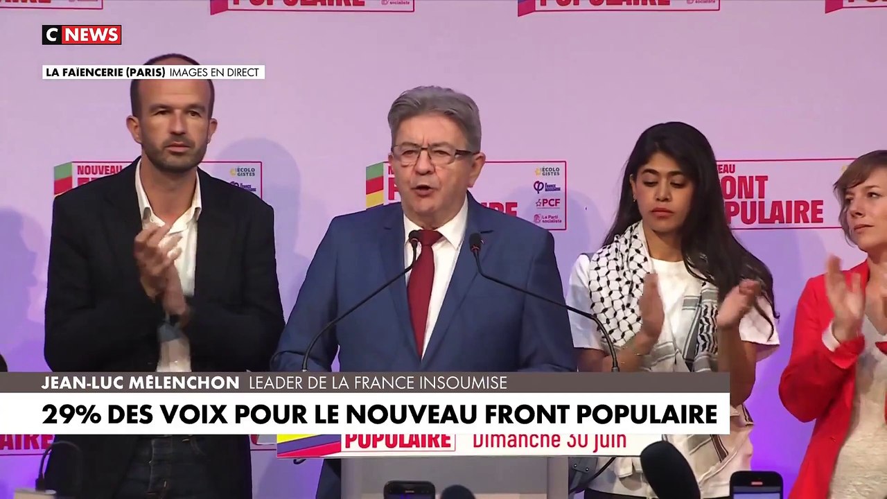 La France insoumise (LFI) « retirera » ses candidatures dans les circonscriptions où elle est arrivée en troisième position et où le Rassemblement national (RN) est en tête en vue du deuxième tour , a assuré  Jean-Luc Mél