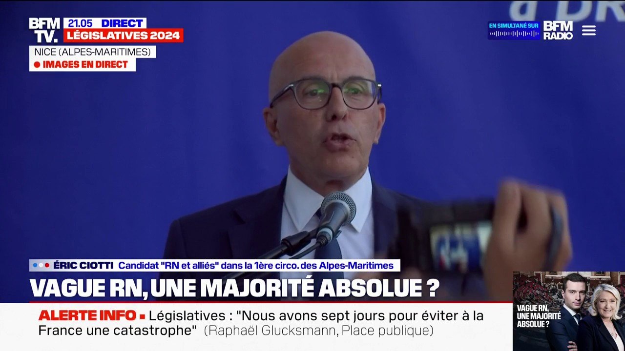 "Ce soir, la victoire est en vue" se félicite Éric Ciotti, candidat "RN et alliés"