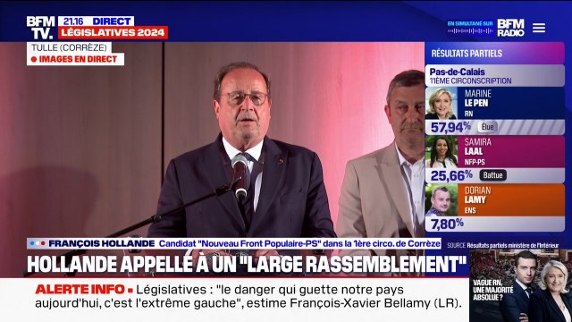 Législatives: L'enjeu, c'est le rassemblement de tous ceux qui se reconnaissent dans les valeurs de la République , réagit François Hollande, en tête en Corrèze