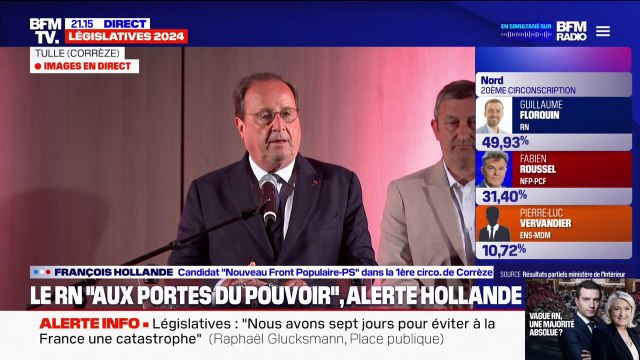 Nous avons le devoir impérieux de faire en sorte que l'extrême droite ne parvienne pas à avoir une majorité , alerte François Hollande