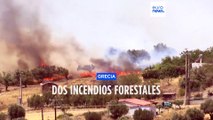 Dos incendios forestales arden cerca de Atenas, avivados por el fuerte viento