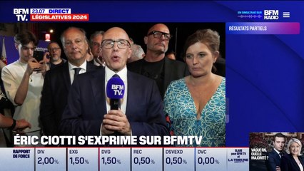 Éric Ciotti (RN et alliés): "Il n'y a pas trois choix, il n'y en a qu'un, c'est celui de la coalition nationale pour faire obstacle à l'extrême gauche"