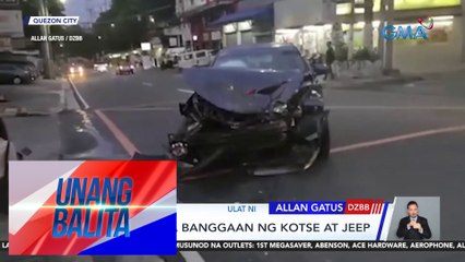 4, sugatan sa banggaan ng kotse at jeep | Unang Balita