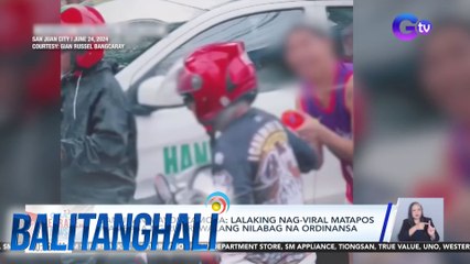 Delivery rider na nabasa sa Wattah! Wattah! Festival sa San Juan, nagsampa ng reklamong unjust vexation & slander | Balitanghali