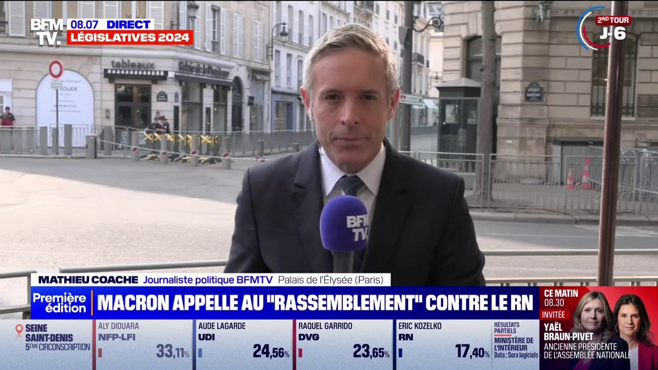 Législatives: Emmanuel Macron appelle au "rassemblement" contre le RN pour le second tour