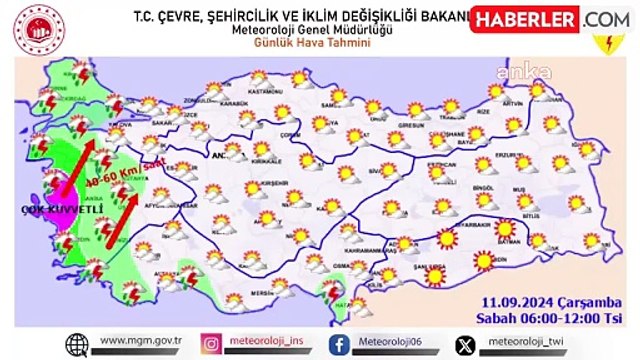 Bugün Marmara, Ege ve Akdeniz'de Kuvvetli Yağış Bekleniyor