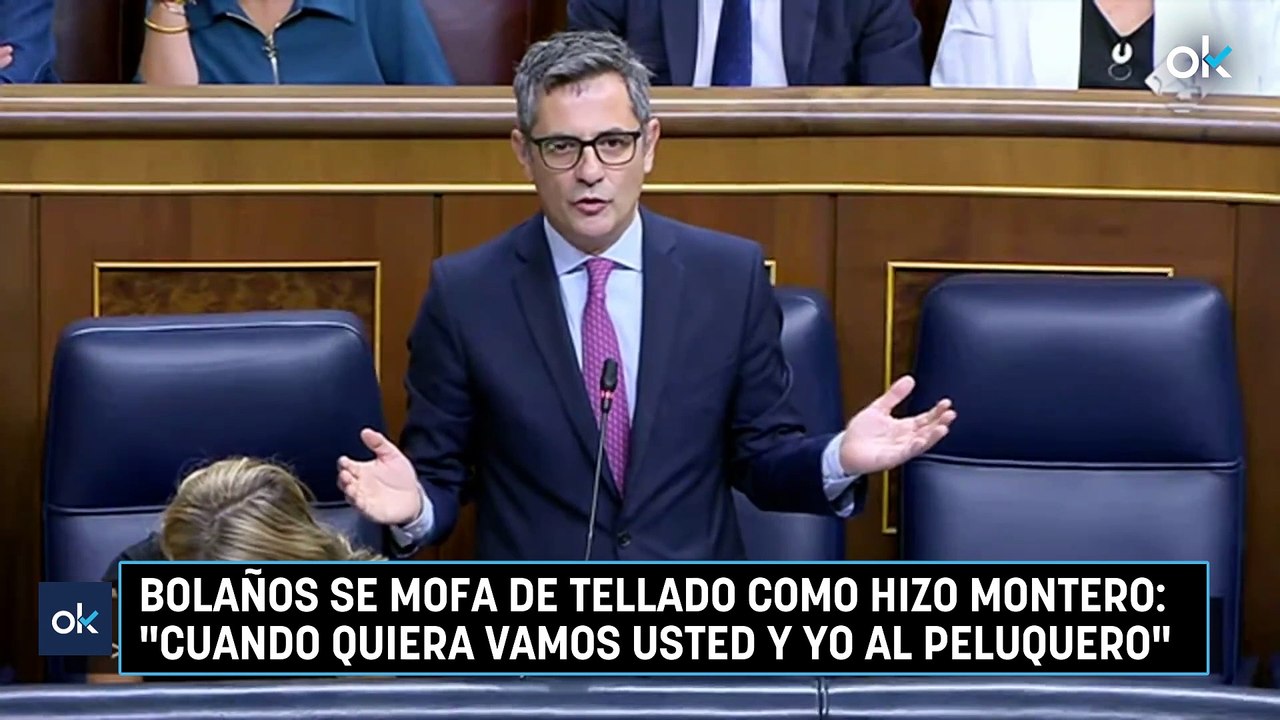 Bolaños se mofa de Tellado como hizo Montero: "Cuando quiera vamos usted y yo al peluquero"