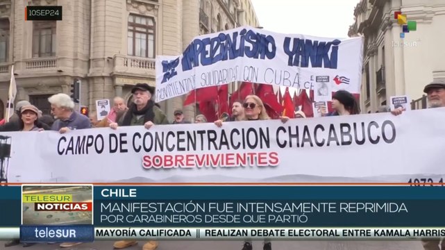 Marchas por víctimas de la dictadura de Pinochet son reprimidas en Chile