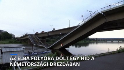 Az Elbába dőlt egy régi NDK-s híd a németországi Drezdában