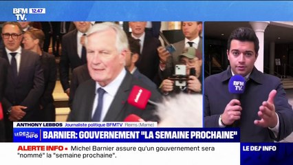 Un gouvernement "la semaine prochaine": Michel Barnier assure faire les choses "méthodiquement" et "sérieusement"