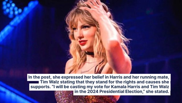 Taylor Swift Says 'I Will Be Casting My Vote For Kamala Harris And Tim Walz,' Takes A Dig At JD Vance By Calling Herself A 'Childless Cat Lady'