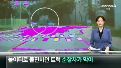 놀이터로 돌진하던 1톤 트럭 순찰차가 막아