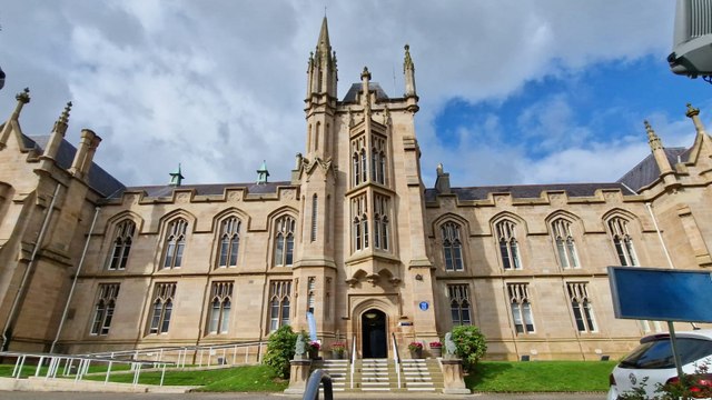Bird's eye view of Ulster University Derry Campus via drone