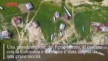 Perù, grave siccità al confine con la Colombia e il Brasile: i grandi fiumi a secco