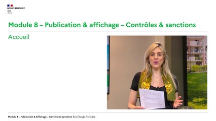 Eco Energie Tertiaire - MODULE 8 - Publication et affichage, contrôles et sanctions