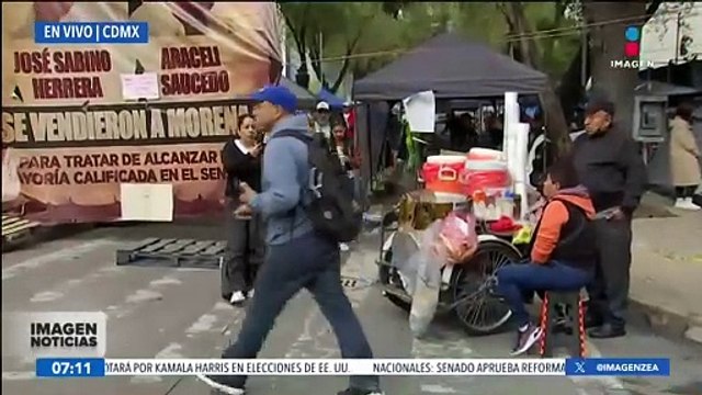 Plantón de trabajadores del Poder Judicial permanece afuera del Senado