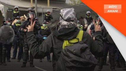 24 polis cedera, 39 penunjuk perasaan ditahan di Melbourne