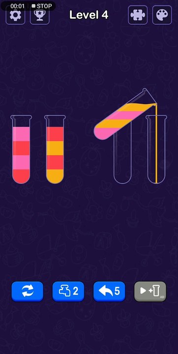 Water Sort - Color Puzzle Game - Think with Water Sort - Puzzle Level 04