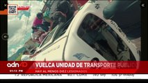 ¡Última Hora! Vuelca unidad de transporte publico, hay al menos 10 lesionados