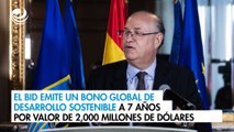 El BID emite un bono global de desarrollo sostenible a 7 años por valor de 2,000 millones de dólares