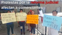 Comerciantes alrededor de San Lázaro exigen se retire plantón contra reforma judicial