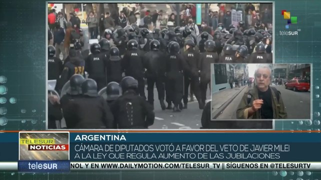 Manifestaciones en contra del veto del Pdte. Javier Milei