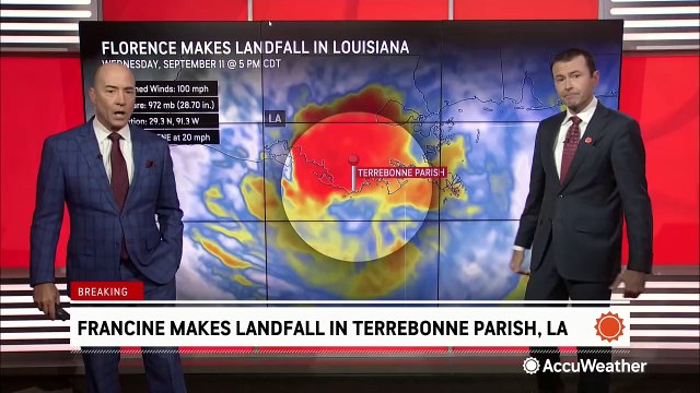 Francine knocks down power lines as it makes landfall