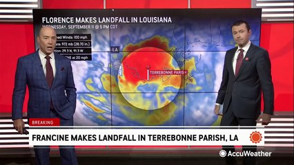 Francine knocks down power lines as it makes landfall