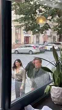 Arnold Schwarzenegger in Prague with Monica Barbaro 11-9-24 Part 3 - Film shooting