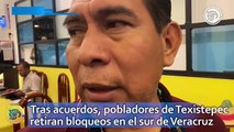 Tras acuerdos, pobladores de Texistepec retiran bloqueos en el sur de Veracruz