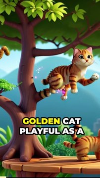 Golden Cat Adventure Song for Kids - Fun Animal Dance and Rhymes - @little-world374_2