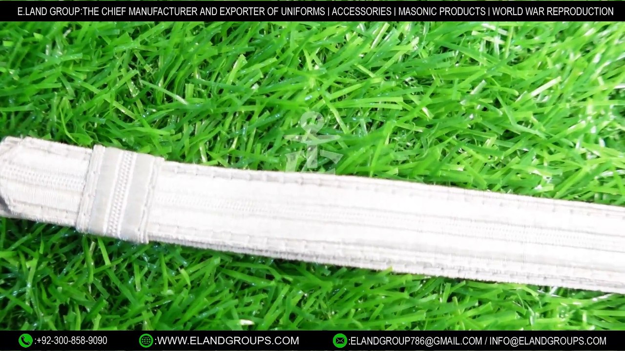 Military Peaked Cap White Leather Cap Strap