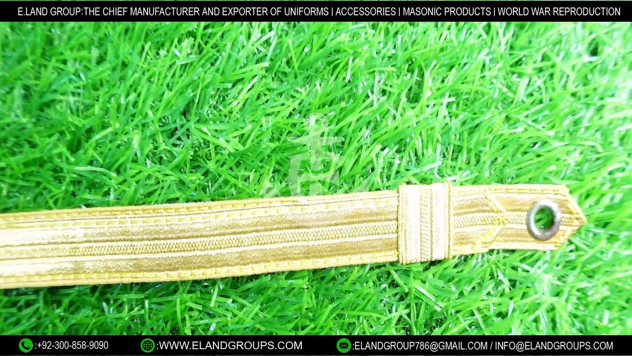 Ceremonial uniform cap cord bullion gold