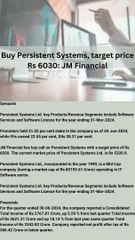 Buy Persistent Systems, target price Rs 6030: JM Financial