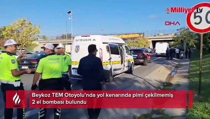 Yol kenarında pimi çekilmemiş 2 el bombası bulundu