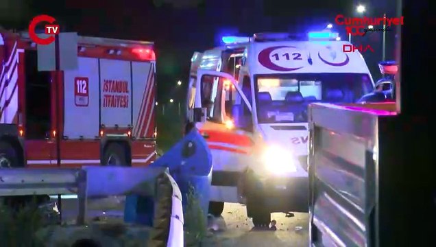 Kuzey Marmara Otoyolu'nda hafif ticari araç devrildi
