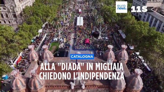Catalogna, a migliaia chiedono l'indipendenza durante la Diada, la giornata nazionale catalana