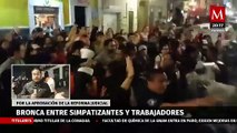 Manifestantes contra reforma judicial se enfrentan con policías al exterior del Congreso de Puebla