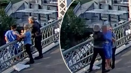 Ünlü şarkıcı köprüden atlamak isteyen bir kadını kurtardı…  İnanılmaz olay anbean kamerada