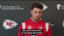 Chiefs - Mahomes ne soutiendra personne à la présidence américaine