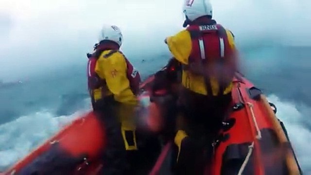 Newquay lifeboat volunteers treated to a display of dolphins jumping