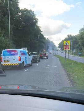 WATCH: Hybrid vehicle fire in Waterlooville sees fire crews rush to tackle the blaze