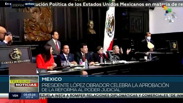 Presidente López Obrador celebra la aprobación de la reforma al poder judicial