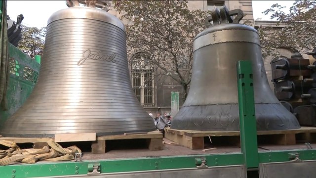 Gabriel , Marcel , Etienne , à trois mois de sa réouverture Notre-Dame de Paris retrouve ses cloches