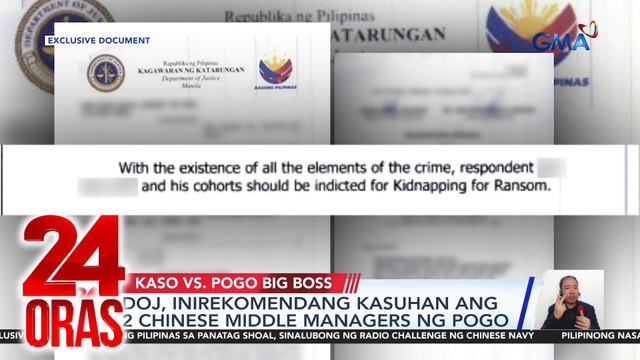 DOJ, inirekomendang kasuhan ang 2 Chinese middle managers ng POGO | 24 Oras