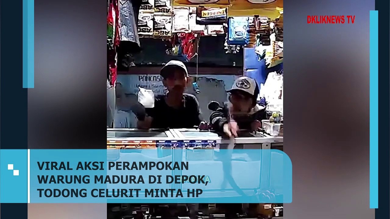Viral Aksi Perampokan Warung Madura di Depok, Todong Celurit Minta HP