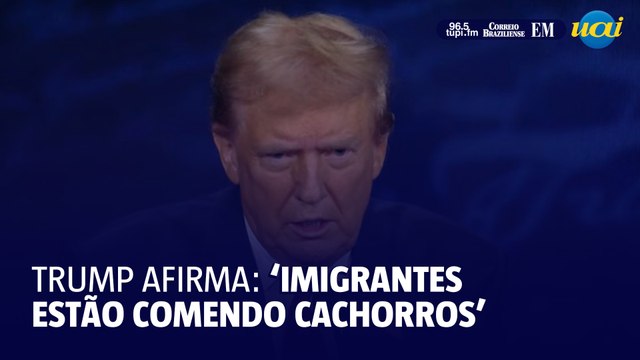 Trump afirma que imigrantes estão comendo cachorros durante o debate.