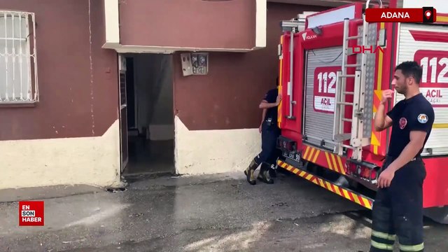 Adana'da uyuşturucu parası vermeyen annesi ile kavga edip, evi ateşe verdi