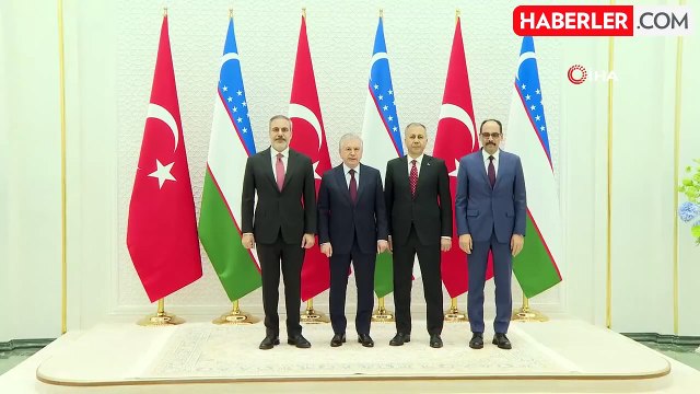 Bakan Fidan, Bakan Yerlikaya ve MİT Başkanı Kalın, Mirziyoyev tarafından kabul edildi